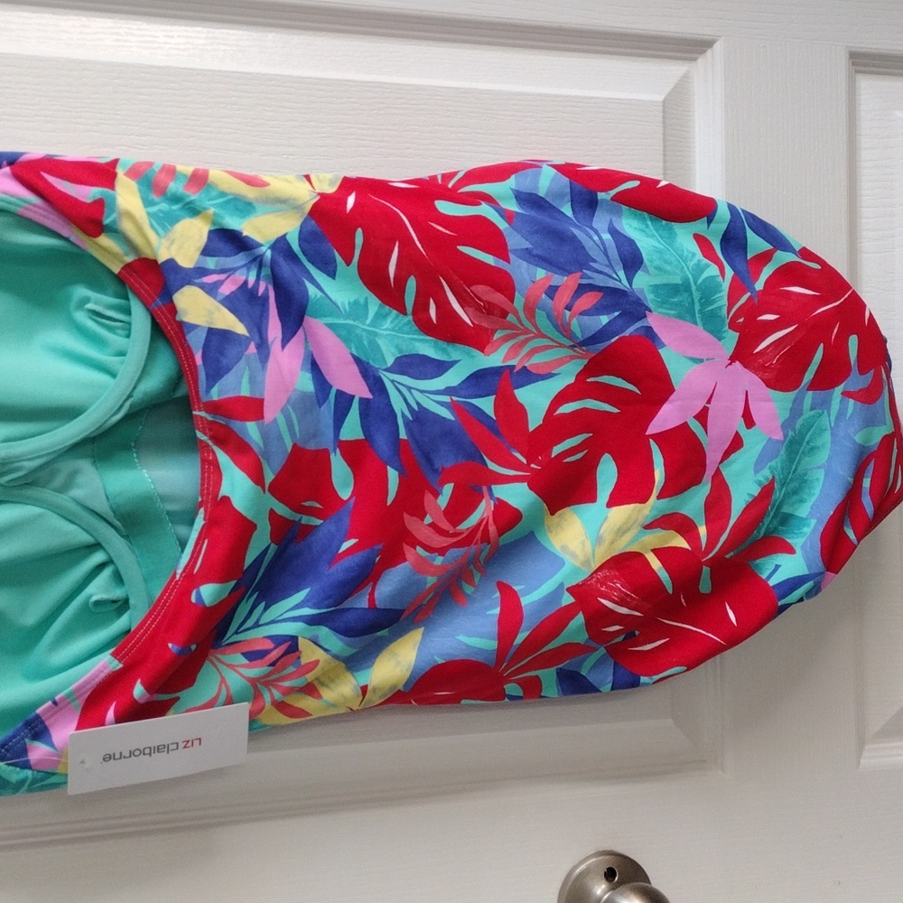 Liz Claiborne Tropical Island Swim, Size 14 - Picture 8 of 10